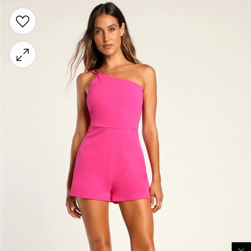 Lulus// Vamp Up Your Style Magenta One-Shoulder Sleeveless Romper